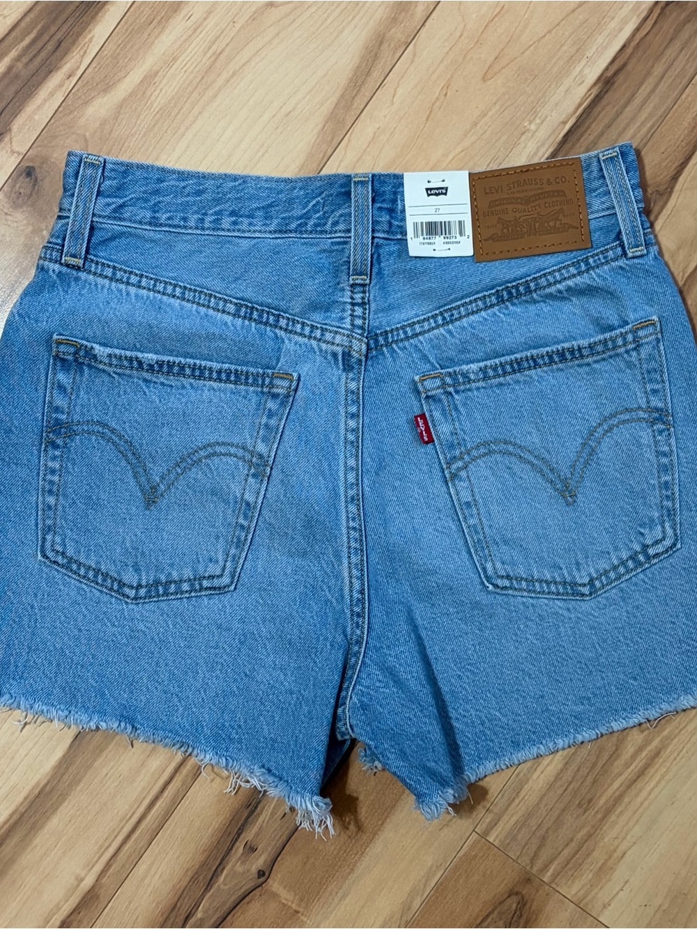 Levi's Women's Light Blue Raw Hem Denim Shorts